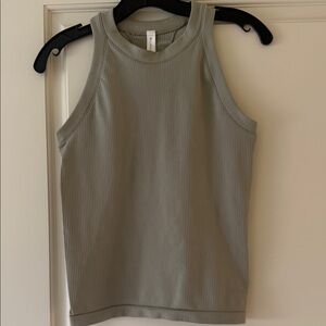 Athleta Ribbed High-Neck Tank Top - Sage